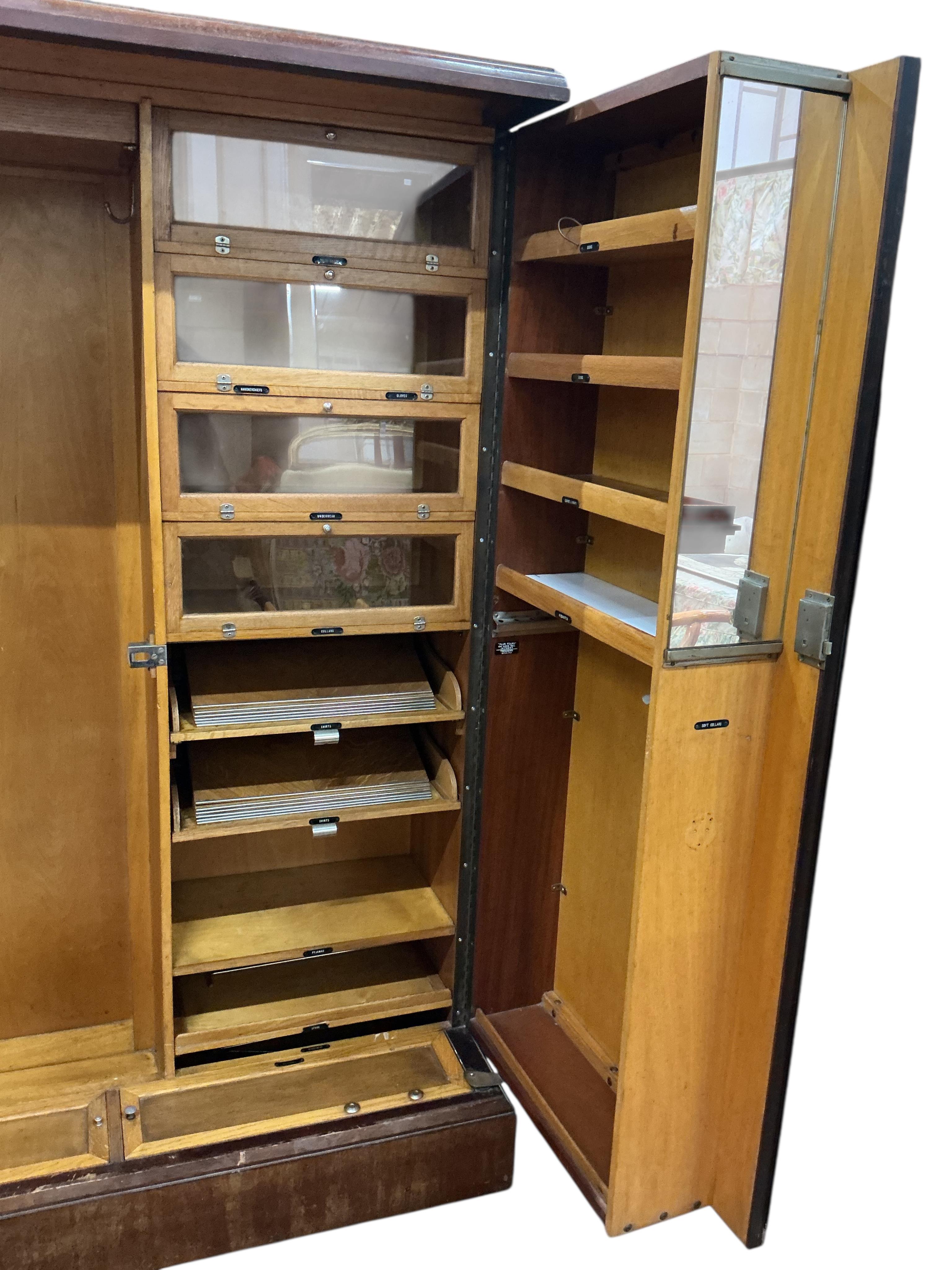 An early 20th century mahogany Patent Compactum wardrobe, width 120cm, depth 52cm, height 173cm